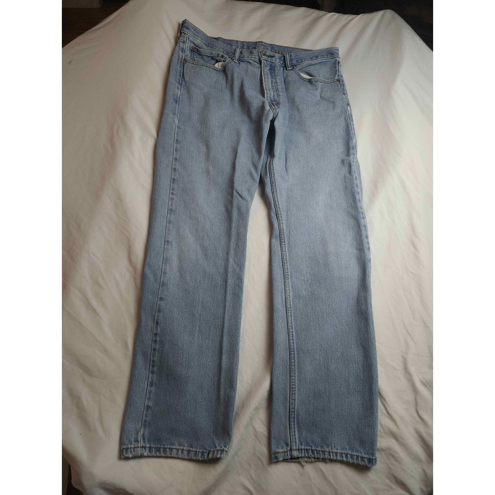 Levi's 505 Jeans Mens‎ Size 36x32 Blue Light Wash Straight Leg Regular Fit Denim
